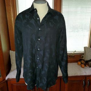 Ike Behar Paisley Navy/black casual Shirt L